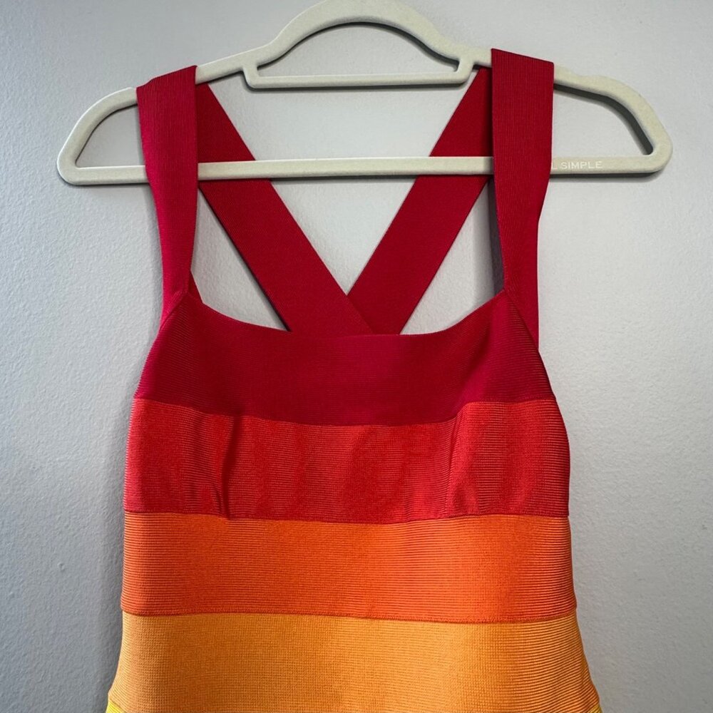 HERVE LEGER Rainbow Pride Bandage Dress Womens M NWT Bodycon Limited Edition NEW - Picture 3 of 13